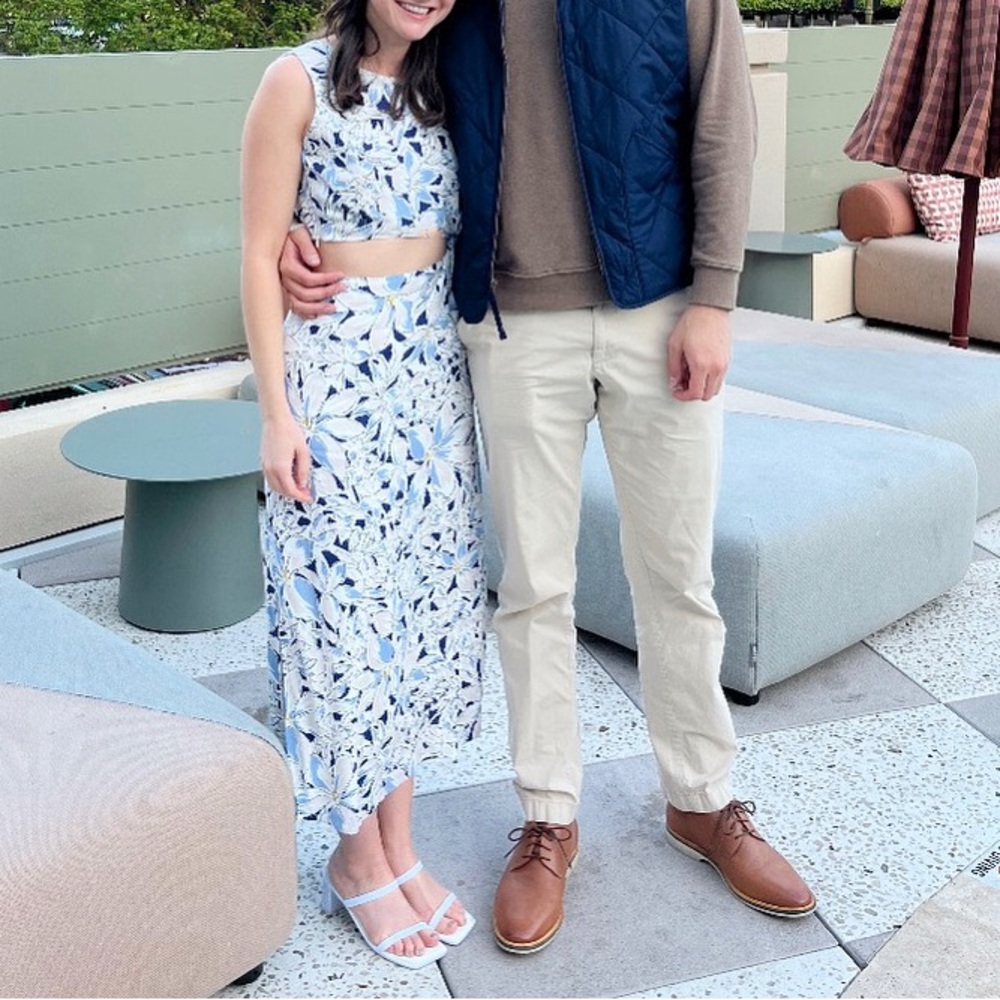 Lulu's Blue and White Floral Dress
